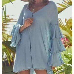 SALE -- [Free People] Beach Seashore Bell Sleeve Mini NWT M